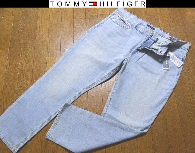 【大きい】38(US)100cmトミーヒルフィガーUSA限定デニムパンツ藍染伸縮 TOMMY HILFIGER（トミー・ヒルフィガー） 大きいサイズメンズ TOMMY