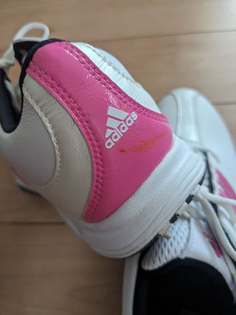adidas ゴルフシューズ ホワイト/ピンク - メルカリ