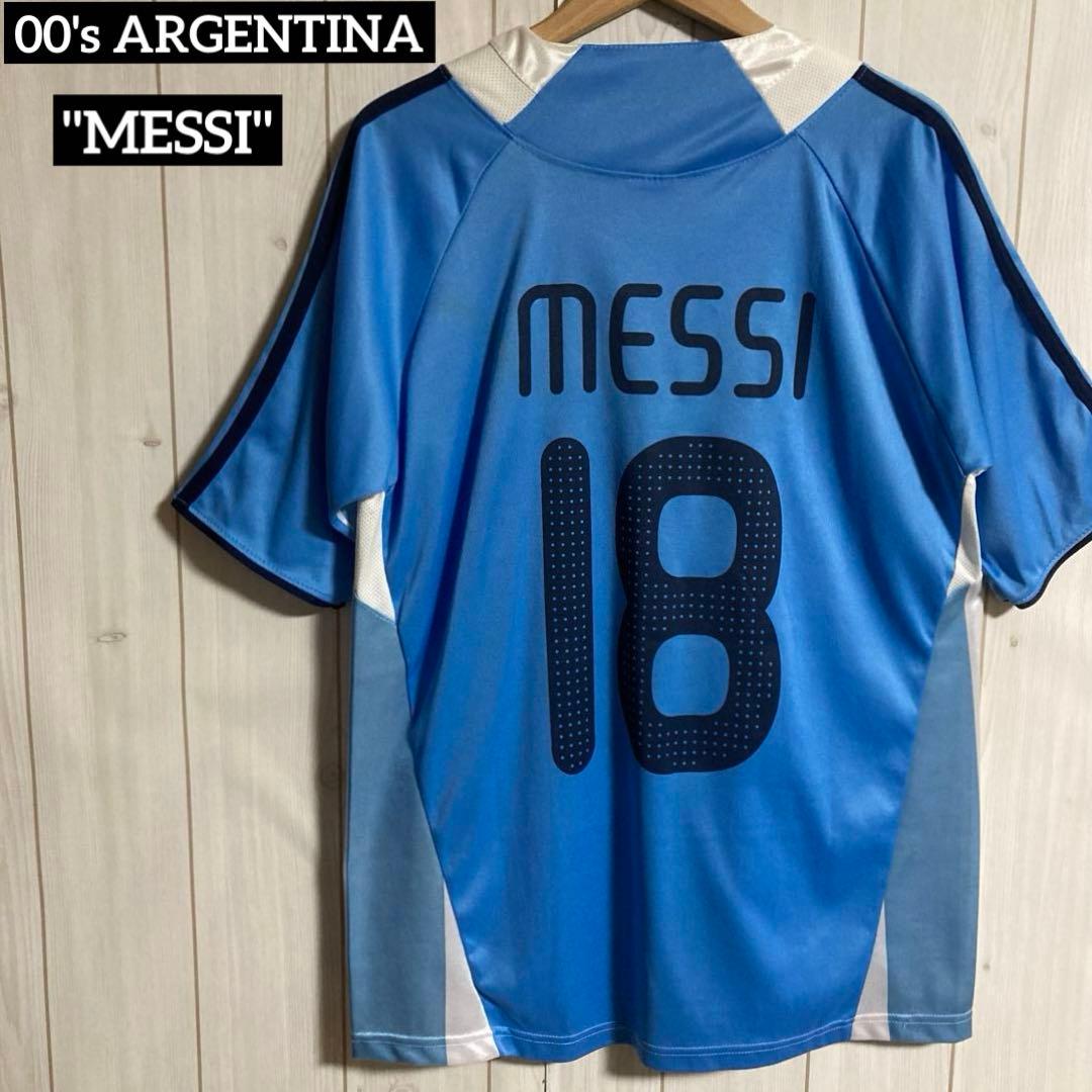 希少00sアルゼンチン代表リオネル・メッシ18番サッカーユニフォーム
