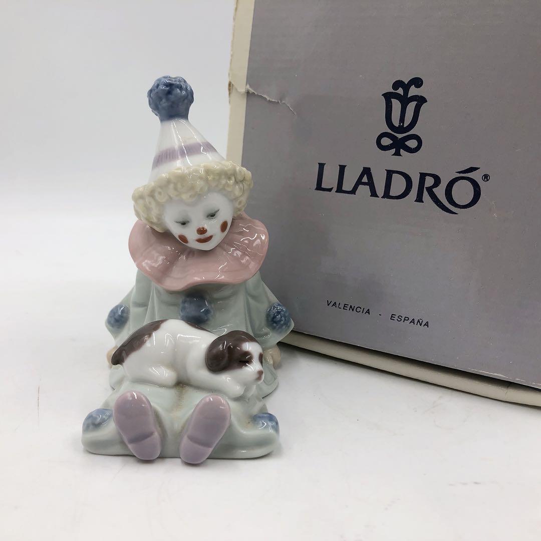 3AAM36 箱付き LLADROリヤドロ　ピエロ　「仔犬を持つピエロ」 リヤドロ（Lladro リアドロ 陶器人形 置物） ピエロ ショウタイム#ldr