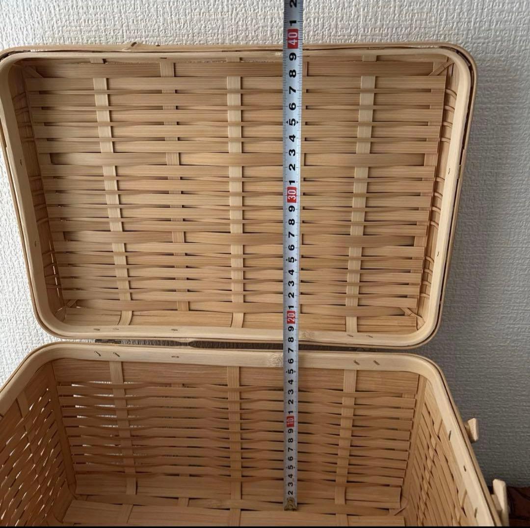 白竹 ピクニックバスケット 1点 竹かご 行楽 お弁当 工芸品 - メルカリ
