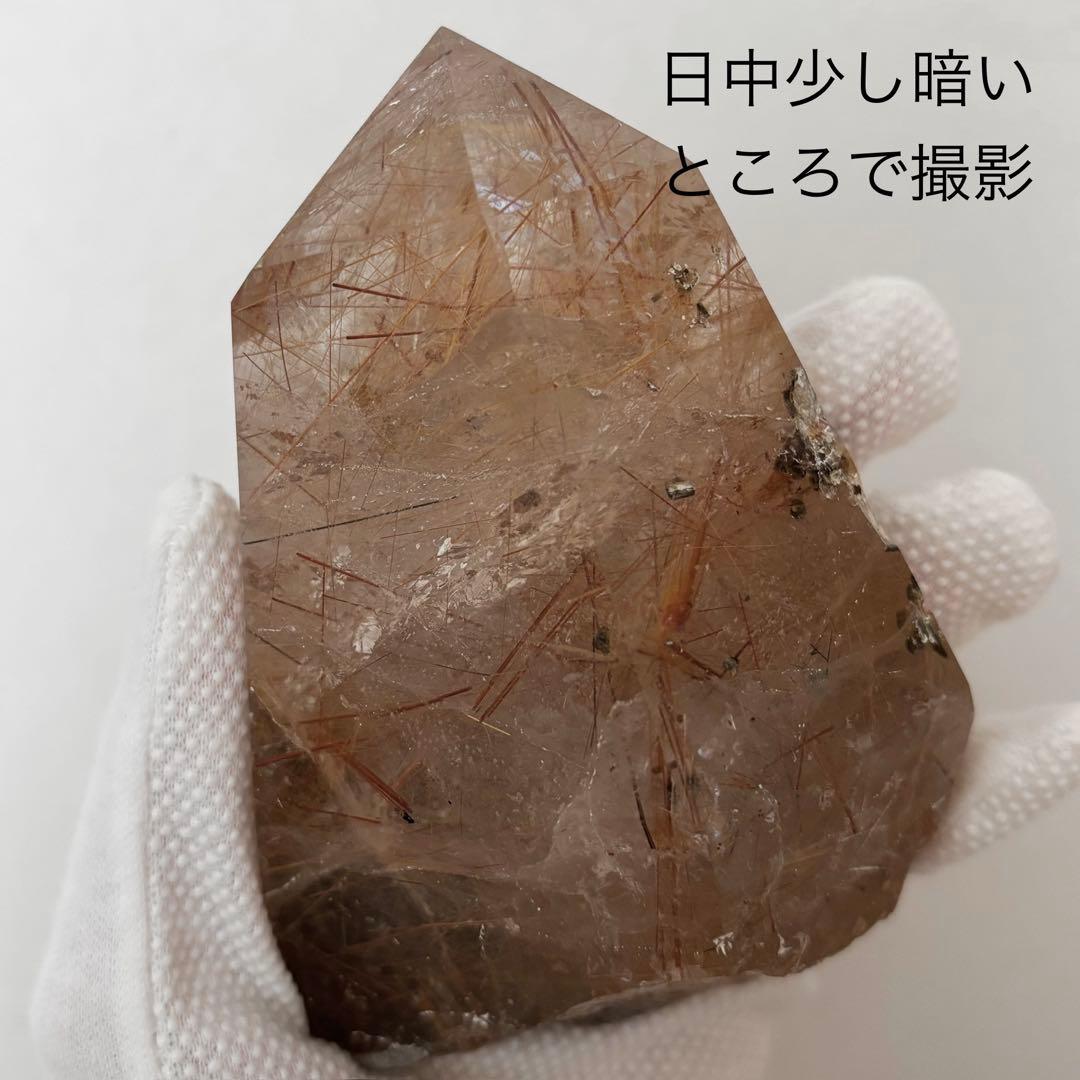超希少美628g特大 ゴールドタイチンルチル 原石ポリッシュ 鉱物 - メルカリ