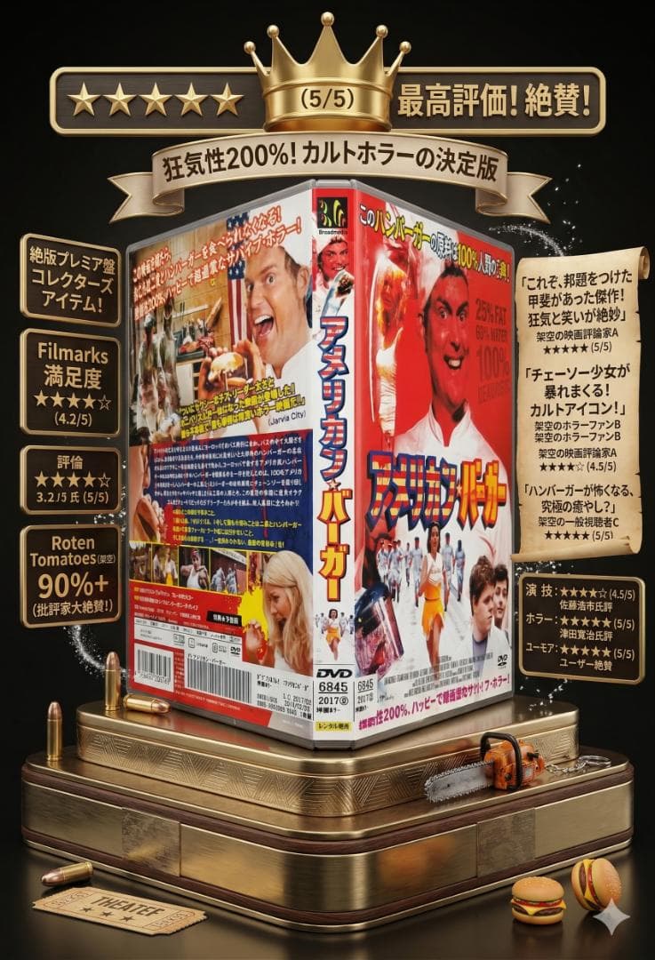 アメリカン・バーガー このハンバーガーは100%人間の死肉! 独創性200% 写真）人肉100％のハンバーガーは美味だった!? 『アメリカン・バーガー