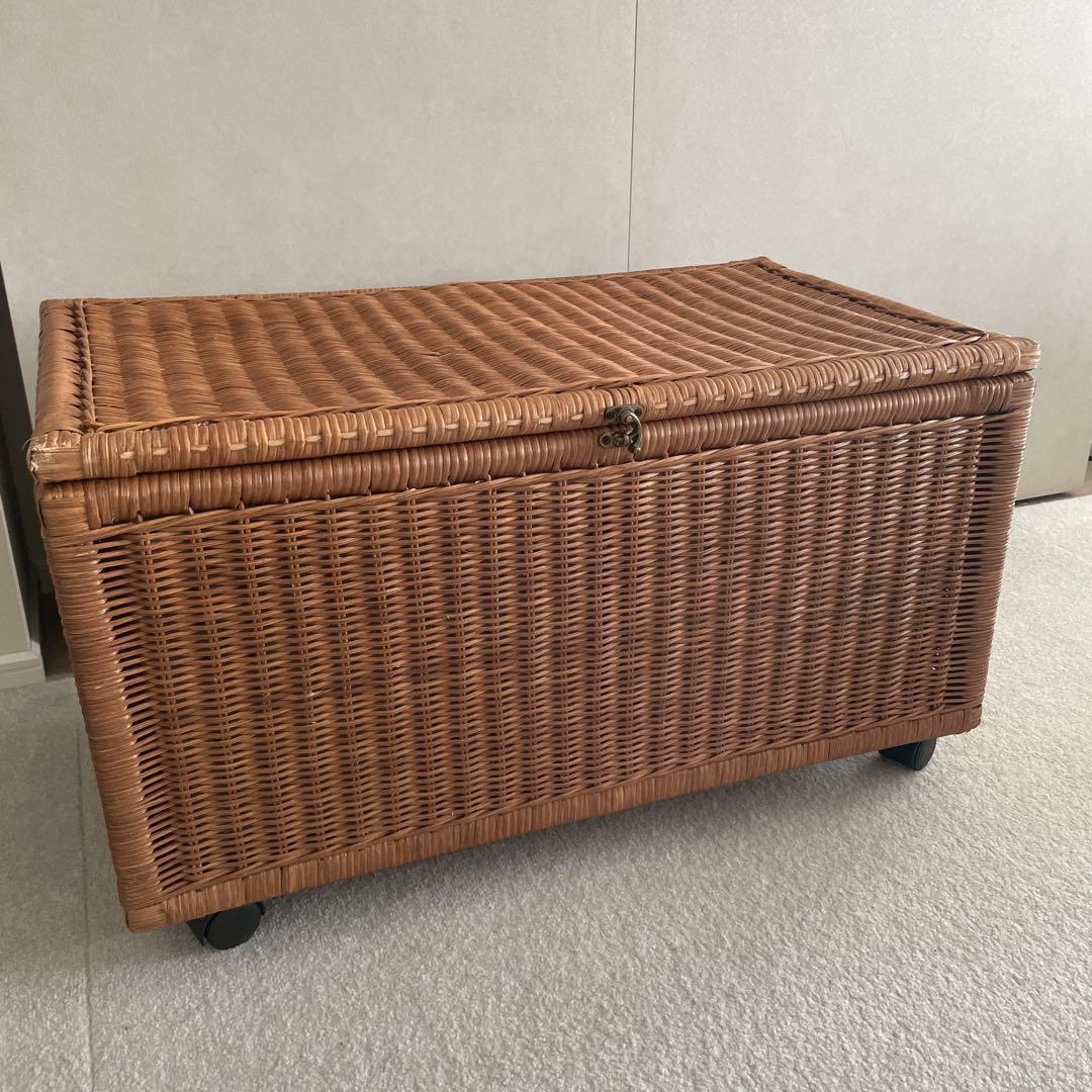 キャスター付きラタンリネンボックス ＜幅70cm＞ブラウン キャスター付きラタンリネンボックス（その他衣類/布団収納）｜通販の