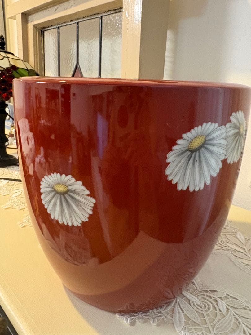 オールドノリタケ 朱色 赤絵 菊文 大鉢 火鉢 鉢カバー メダカ鉢 - メルカリ