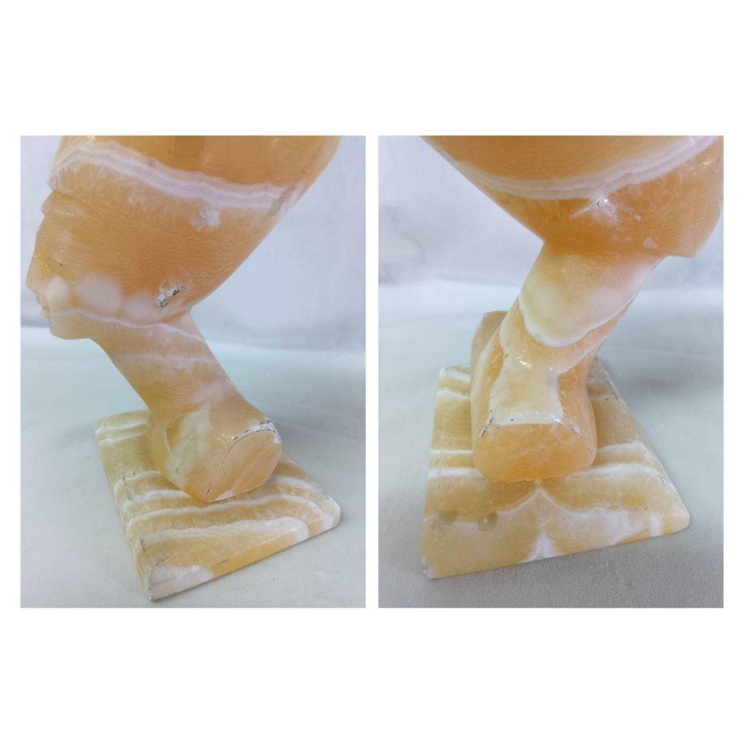 エジプト土産 アルバ石置物 2点 インテリア ネフェルティティ クレオパトラ