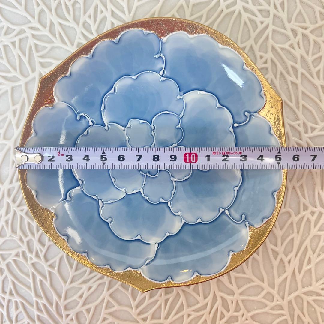 《5枚セット》　プラチナ牡丹　文山窯　有田焼　取り分け皿　ケーキ皿