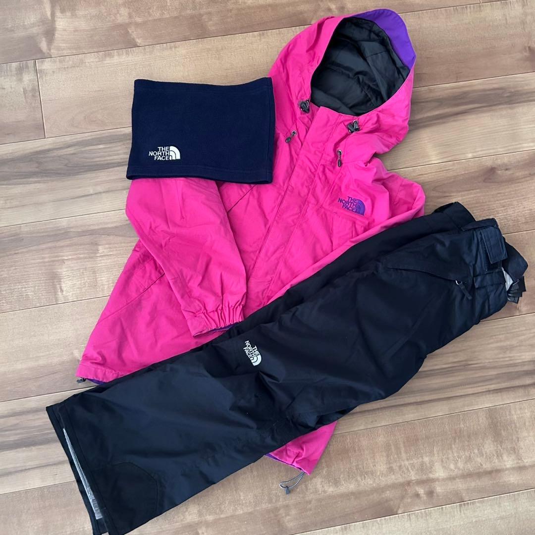 THE NORTH FACE スキーウェア 子ども用 ピンク/黒 ノースフェイスTHE NORTH FACE スキーウェア スノーボードウェア 上下