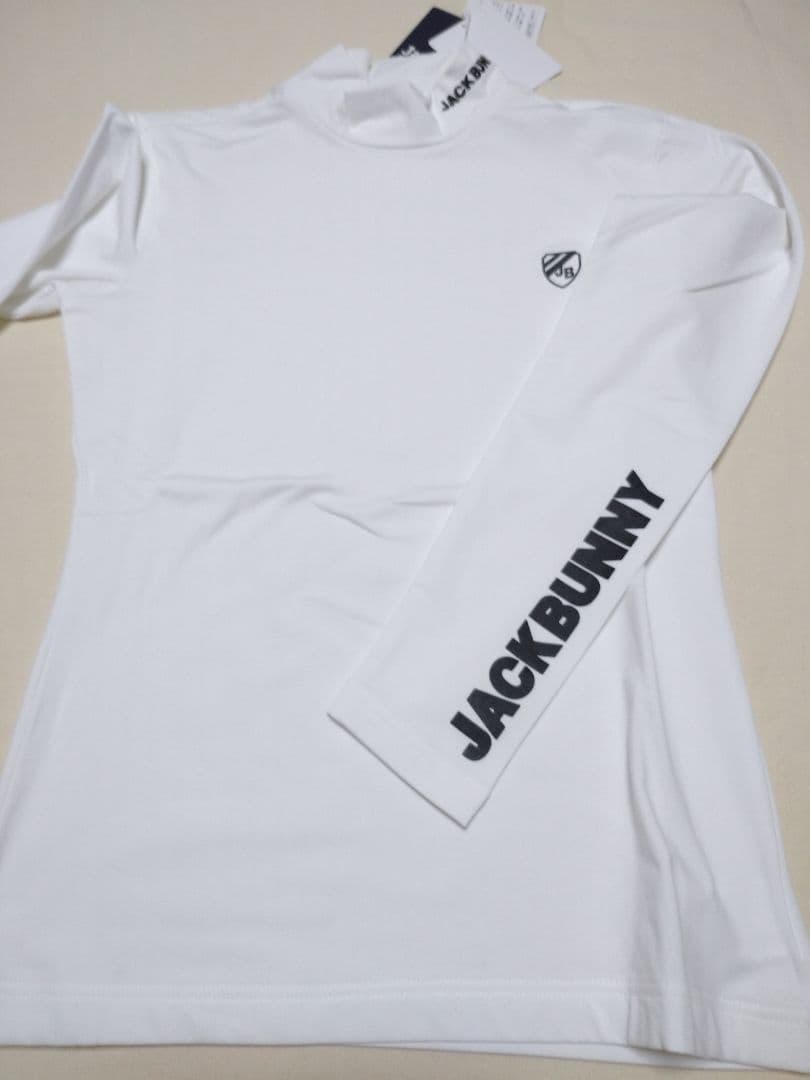 白 裏起毛ストレッチ 00サイズXS ジャックバニー ゴルフウェア 長袖 ジャックバニー 裏起毛 長袖 モックネック インナー ゴルフウェア