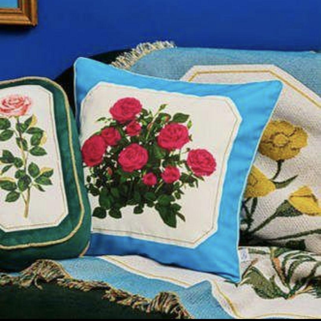 フランフラン ルルメリー コラボ バラ レッド クッション カバー 限定