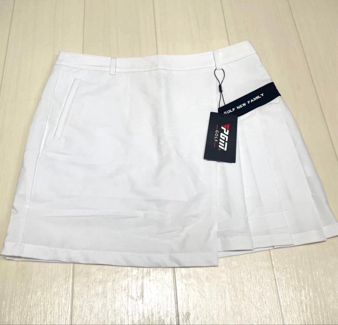 新品未使用 ホワイト プリーツスカート レディース ゴルフ - メルカリ