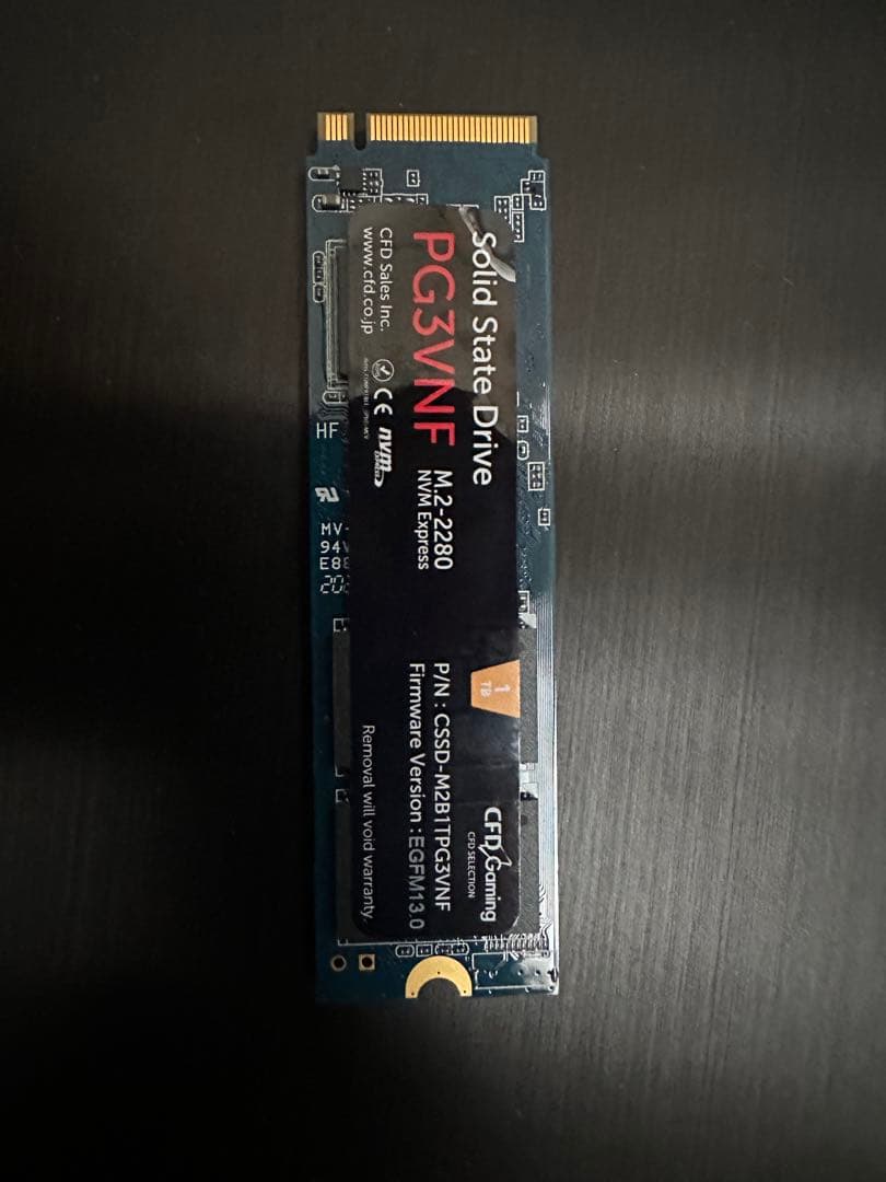 内蔵型SSD CFD M.2 NVMe SSD PG3VNF 1TB CSSD-M2B1TPG3VNF | CFD Gaming PG3VNF ゲーミングモデル M.2 NVMe接続