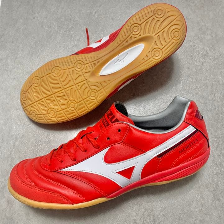 モレリアin 26.5 赤　レッド　ミズノ　フットサルシューズ　モレリアtf MIZUNO（ミズノ） モレリア IN レッド×ホワイト 【MIZUNO|ミズノ
