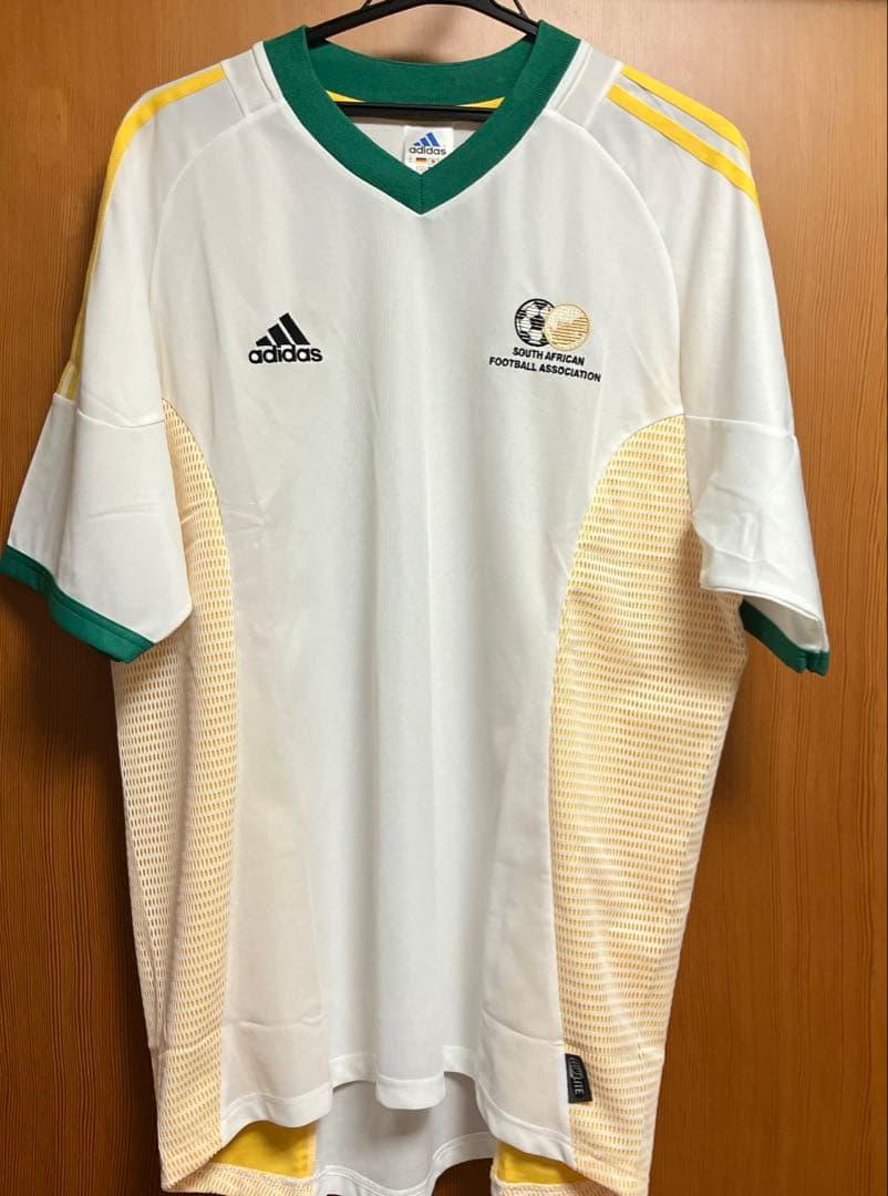 【美品】adidas 南アフリカ代表2002 ユニフォーム2XOサイズ レア！ 南アフリカ代表 2002 adidas ホーム半袖 ユニフォーム（インポートS