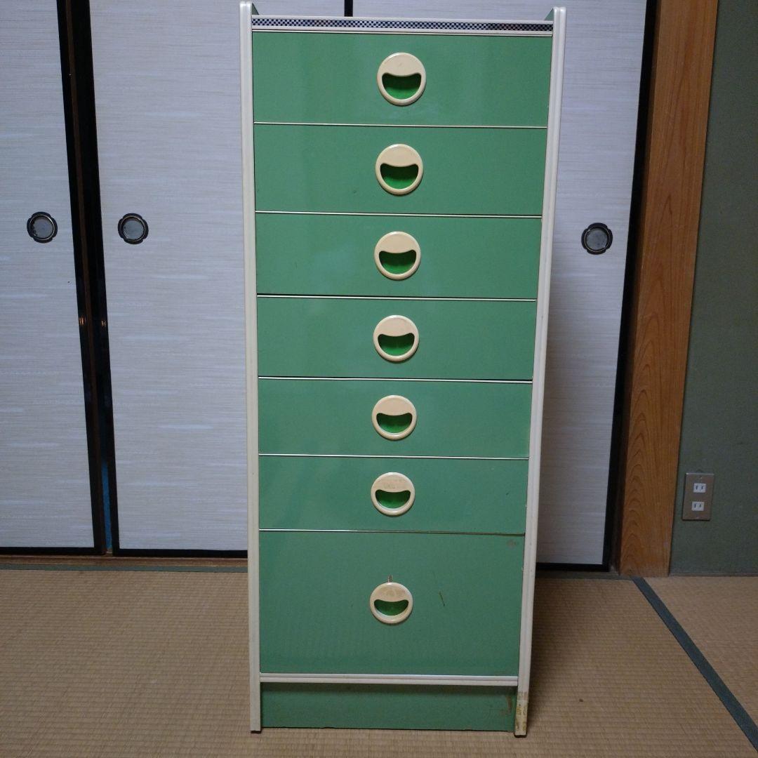 昭和時代 レトロ家具 チェスト 引き出し グリーン Yahoo!オークション -「(グリーン 緑)」(タンス、チェスト) (家具