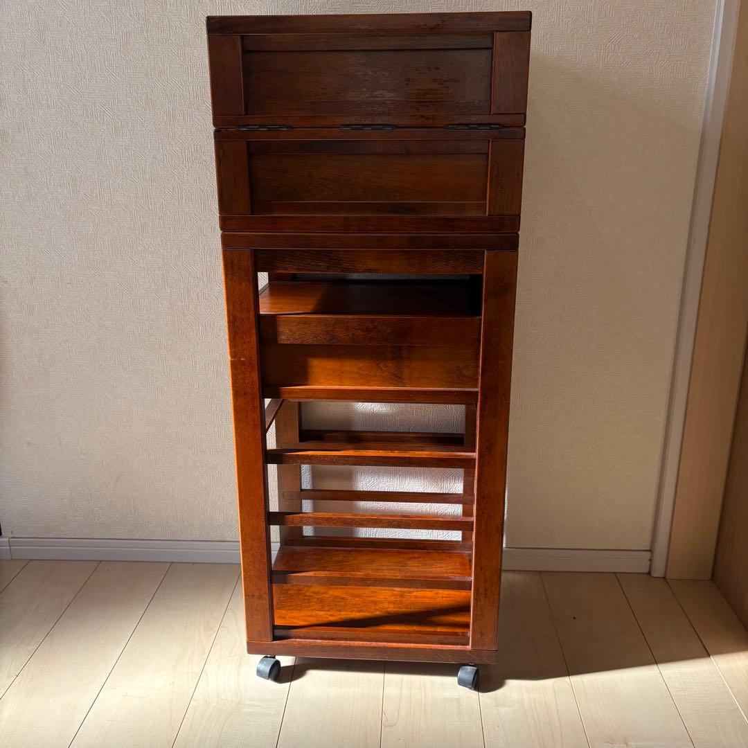 豊岡クラフト Toyooka Craft 双様机 デスク ワゴン 木製 希少