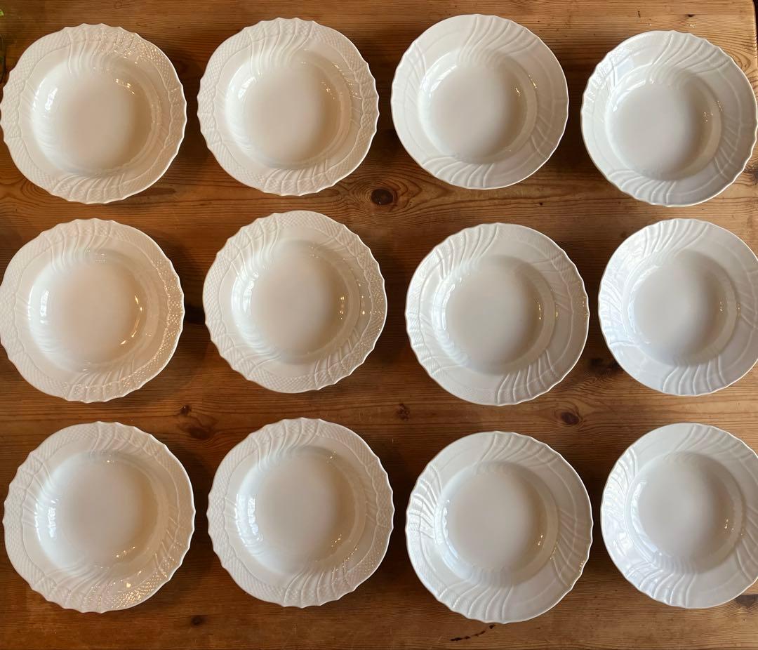 イジクラCEOジノリベッキオホワイト20スーププレート×12 VECCHIO GINORI ジノリ1735／リチャードジノリ ベッキオホワイト