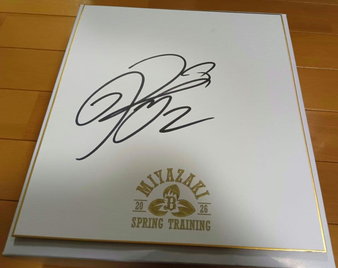 オリックス・バファローズ 若月健矢 直筆サイン色紙 宮崎キャンプ限定