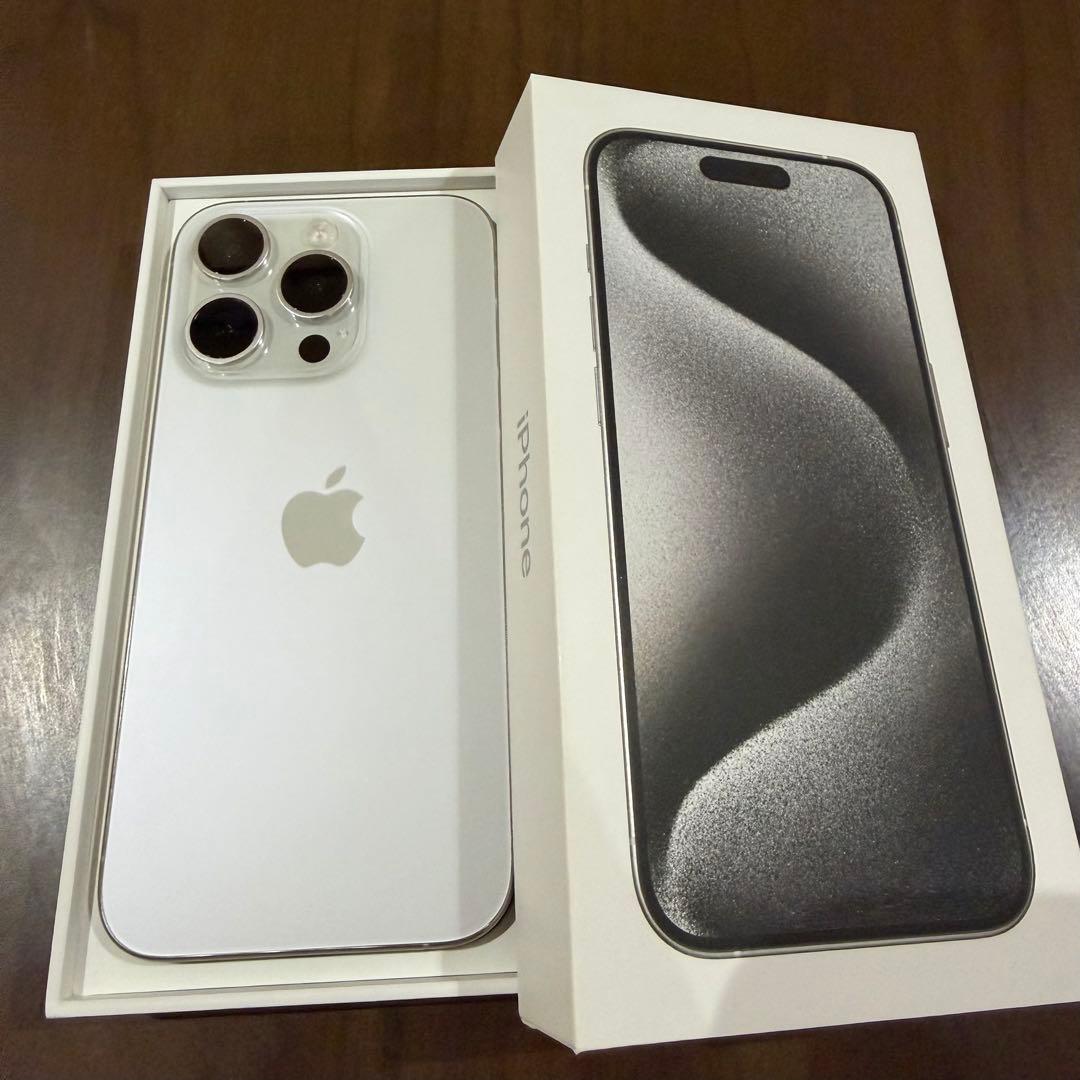【美品・付属品未使用】iPhone 15Pro ホワイトチタニウム 256GB iPhone 15 Pro 256GB SIMフリー Aランク 中古 本体 スマホ