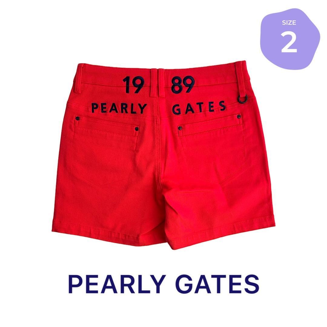 395 パーリーゲイツ パワフルコットンストレッチ ショートパンツ 赤 2