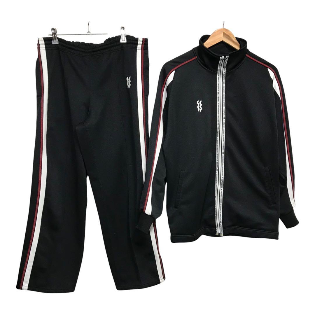 90sミズノ×スーパースター ジャージセットアップ 刺繍ロゴ ブラック