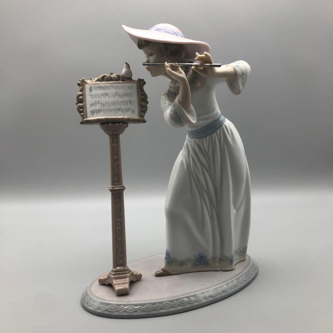 希少ALLADROリヤドロ磁器少女人形フルートの音によせて絶版