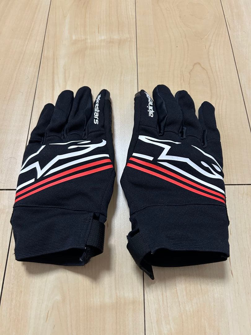 バイク用ストライプデザイングローブ XL黒/赤 - メルカリ