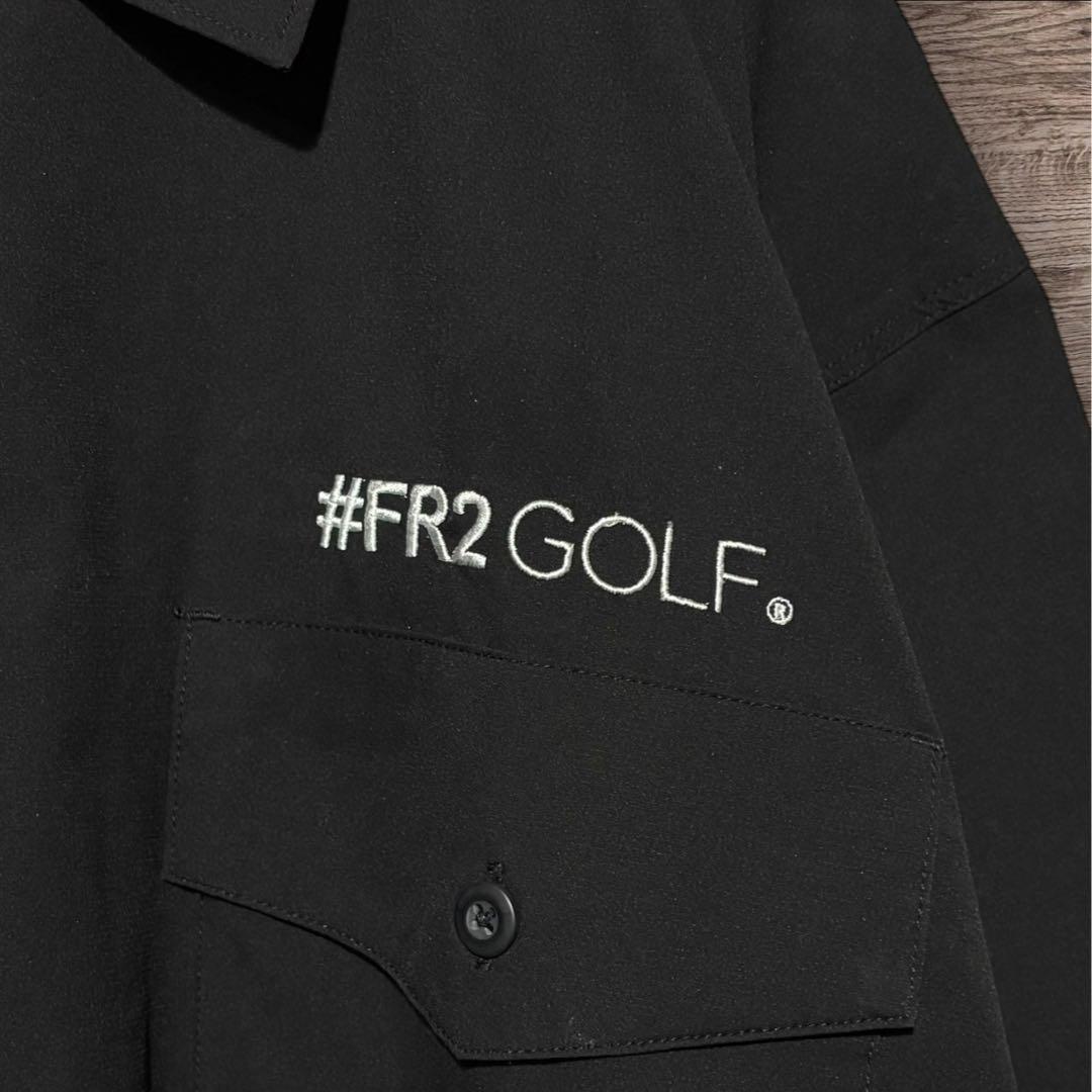FR2 GOLF シャツ ゴルフウェア プリント ロゴ ブラック L | Japonya