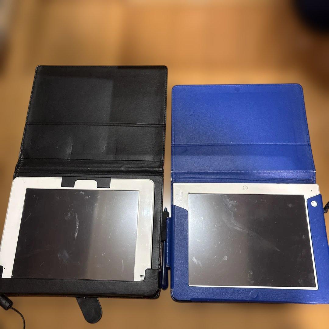 ベネッセタブレット 進研ゼミチャレンジ ケース付き 青 チェック柄2台