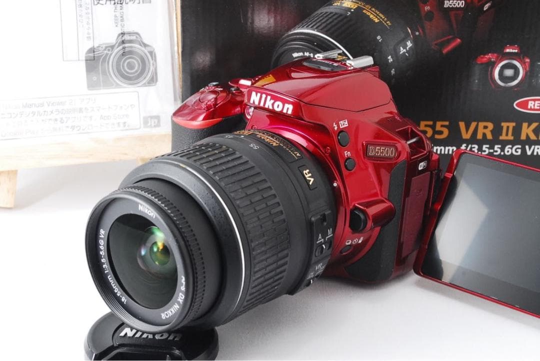 美品 Nikon D5500 ショット数極少 レッド スマホ転送 Wi-Fi搭載 - メルカリ