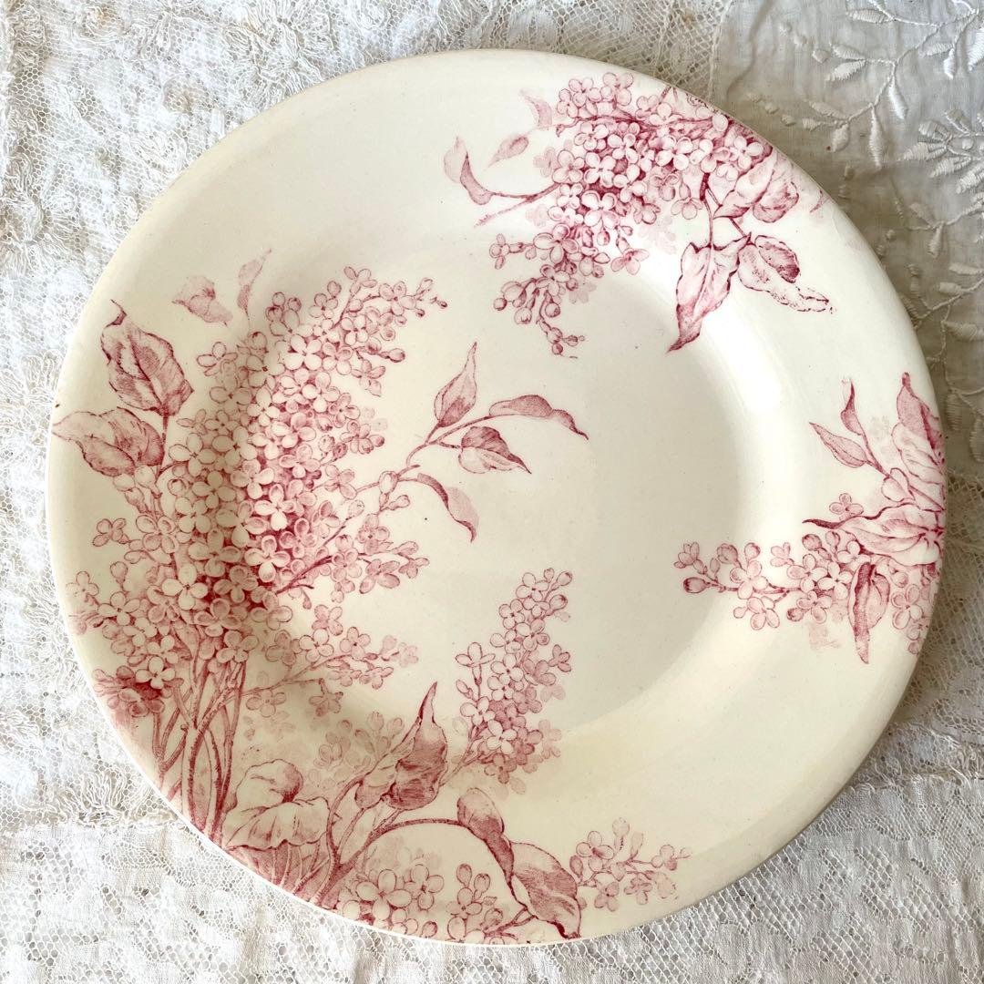 希少】ジアンLILAS 平皿③デザートプレート リラ フランスアンティーク