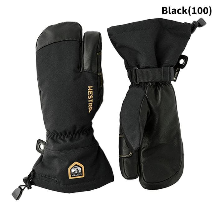 スキー・スノーボードアクセサリー HESTRA Army Leather GORE-TEX 3-Finger Army Leather Gore-Tex - 3 finger - Black | Hestra Gloves