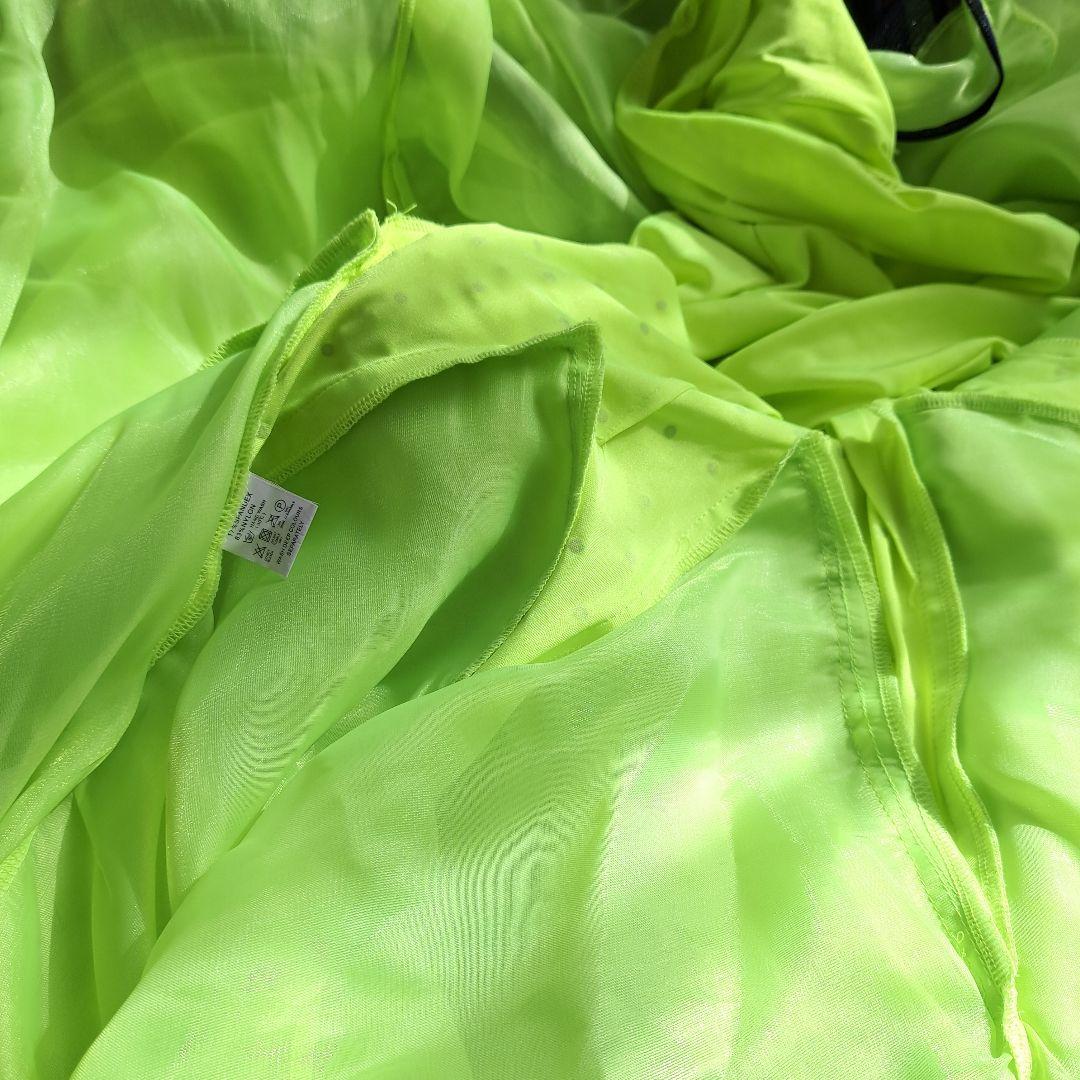 社交ダンス ラテン蛍光イエローグリーンドレス チョーカー