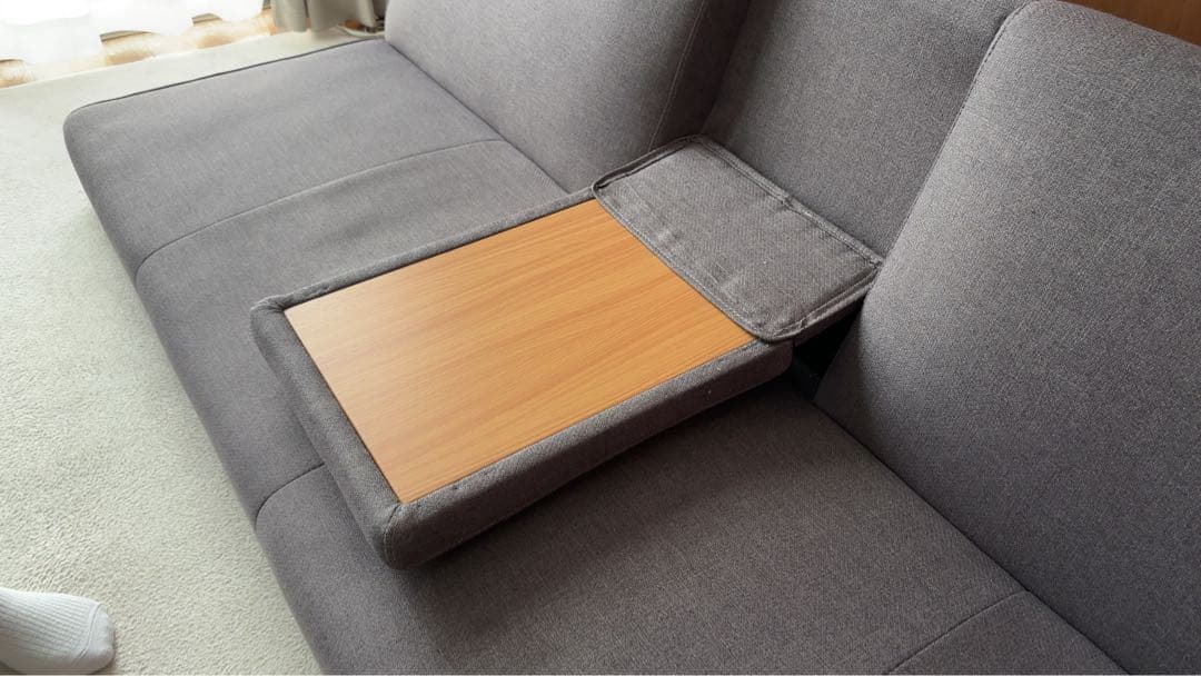 【大きめ】ローソファ リクライニング付き（グレー）1.85m×1m