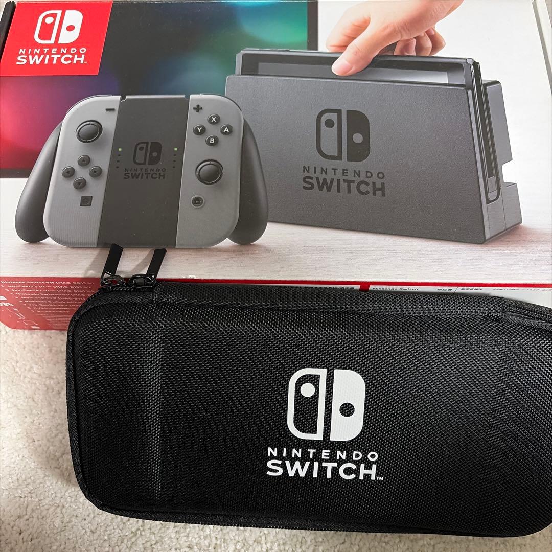 Nintendo Switch 本体 グレー 2019年版 ケース付き - メルカリ