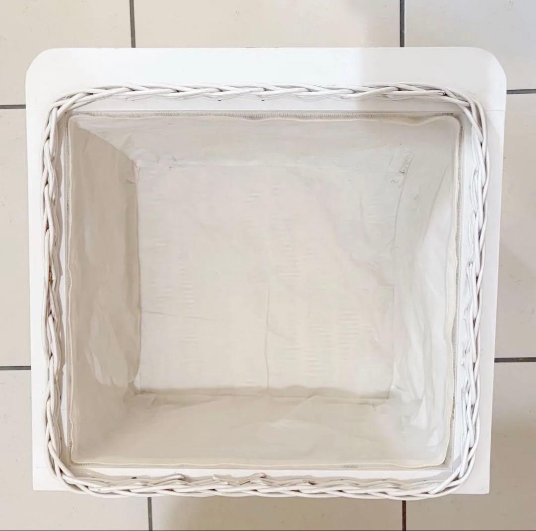 藤 ホワイトチェスト タンス 5段引き出し 収納 ラタン フレンチカントリー