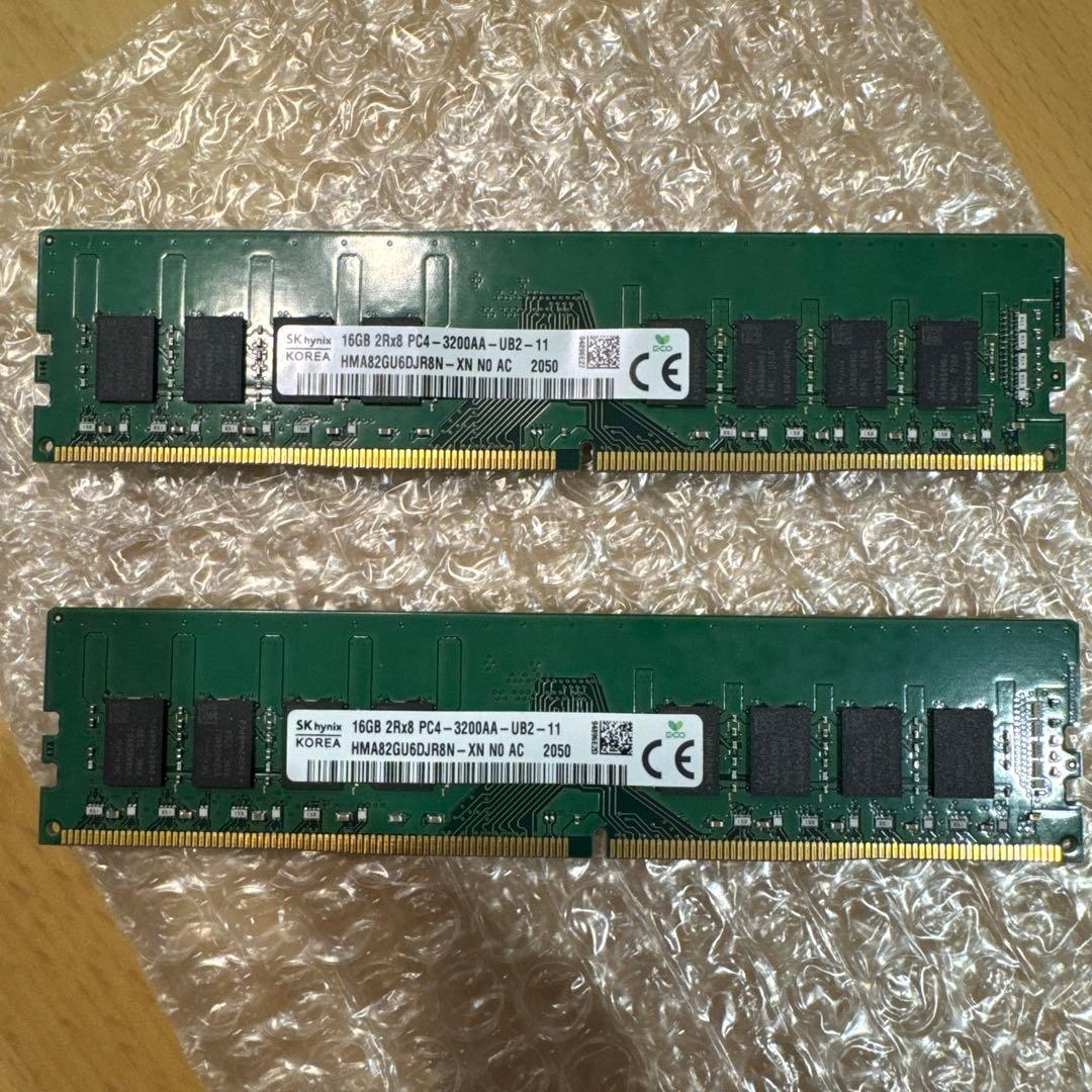 SK Hynix 16GBx2 DDR4 メモリ PC4-3200 動作確認済 - メルカリ
