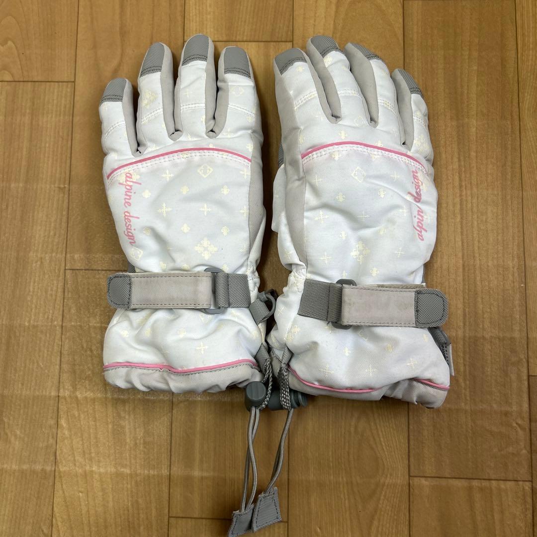 スキー・スノーボード用グローブ ホワイト/グレー 150cm11〜12才用