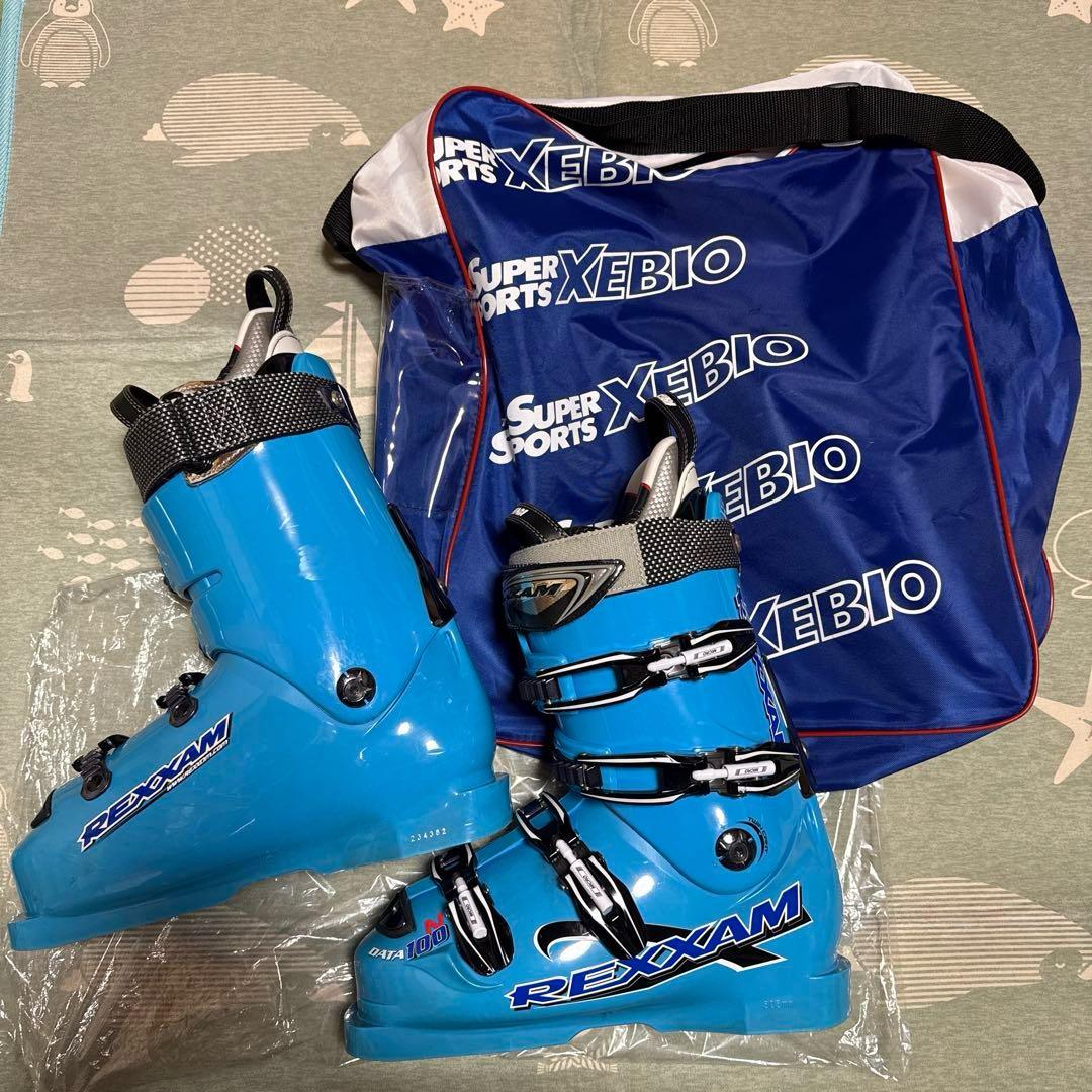 REXXAM DATA100N スキーブーツ 26cm ブルー 収納バッグ付き - メルカリ