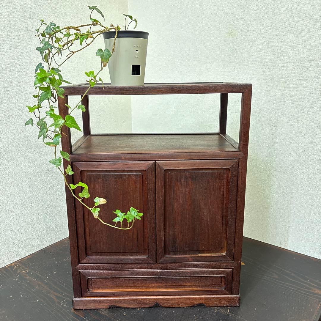 【値下げ】木製 キャビネット 両開き扉＋引き出し付き／収納棚 古家具 東谷 キャビネット 木製 幅80 おしゃれ キッチン収納 リビング収納