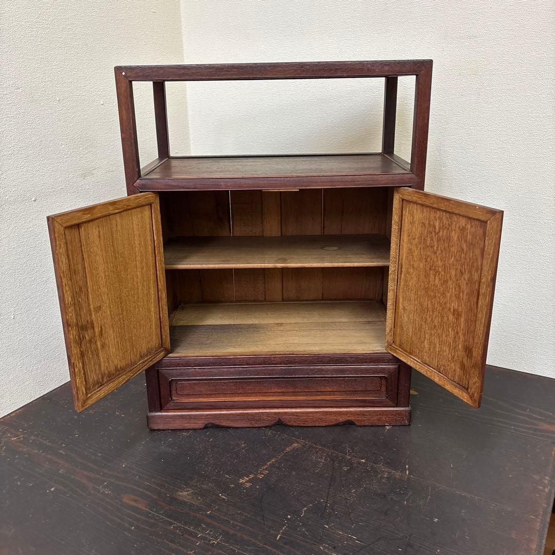 東谷 【値下げ】木製 キャビネット 両開き扉＋引き出し付き／収納棚 古