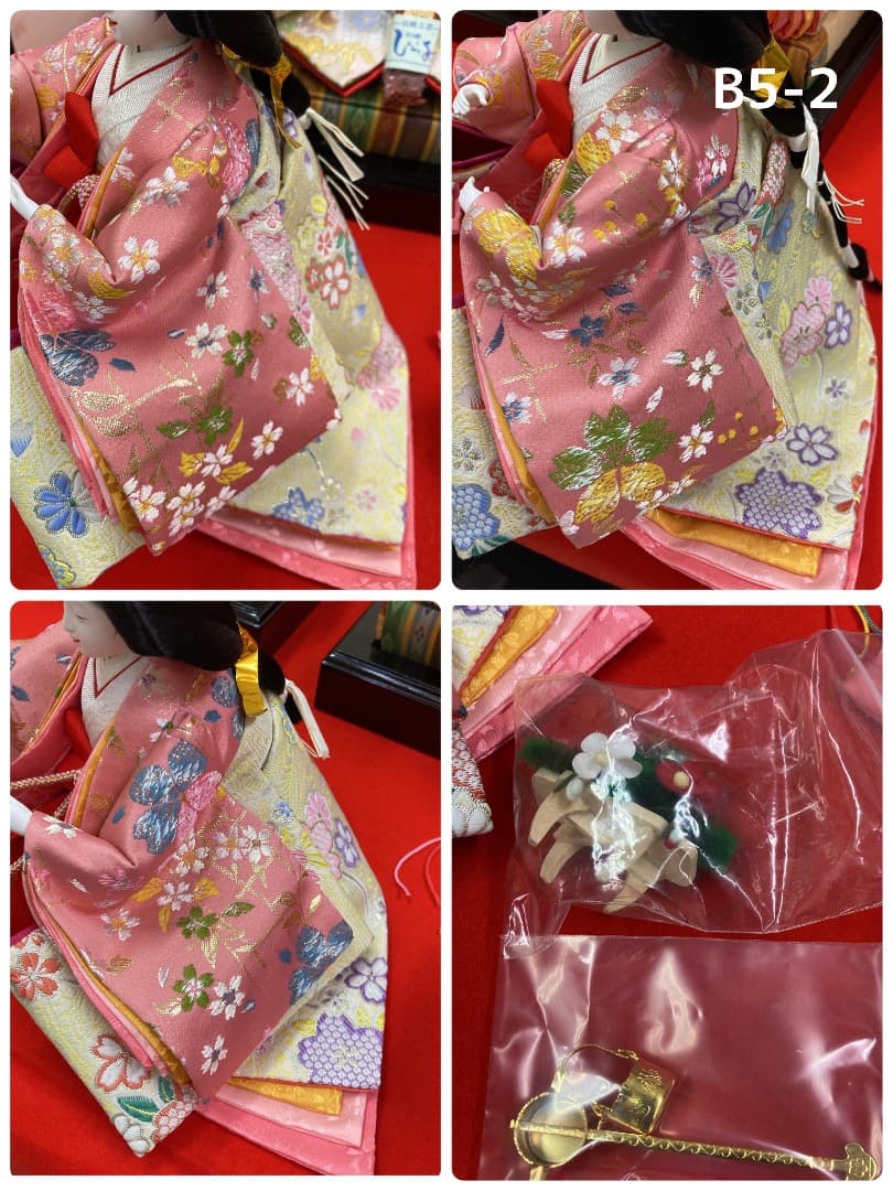 B5-2 三五サイズの官女 きれいで豪華な衣装 三段飾り人形 三人官女