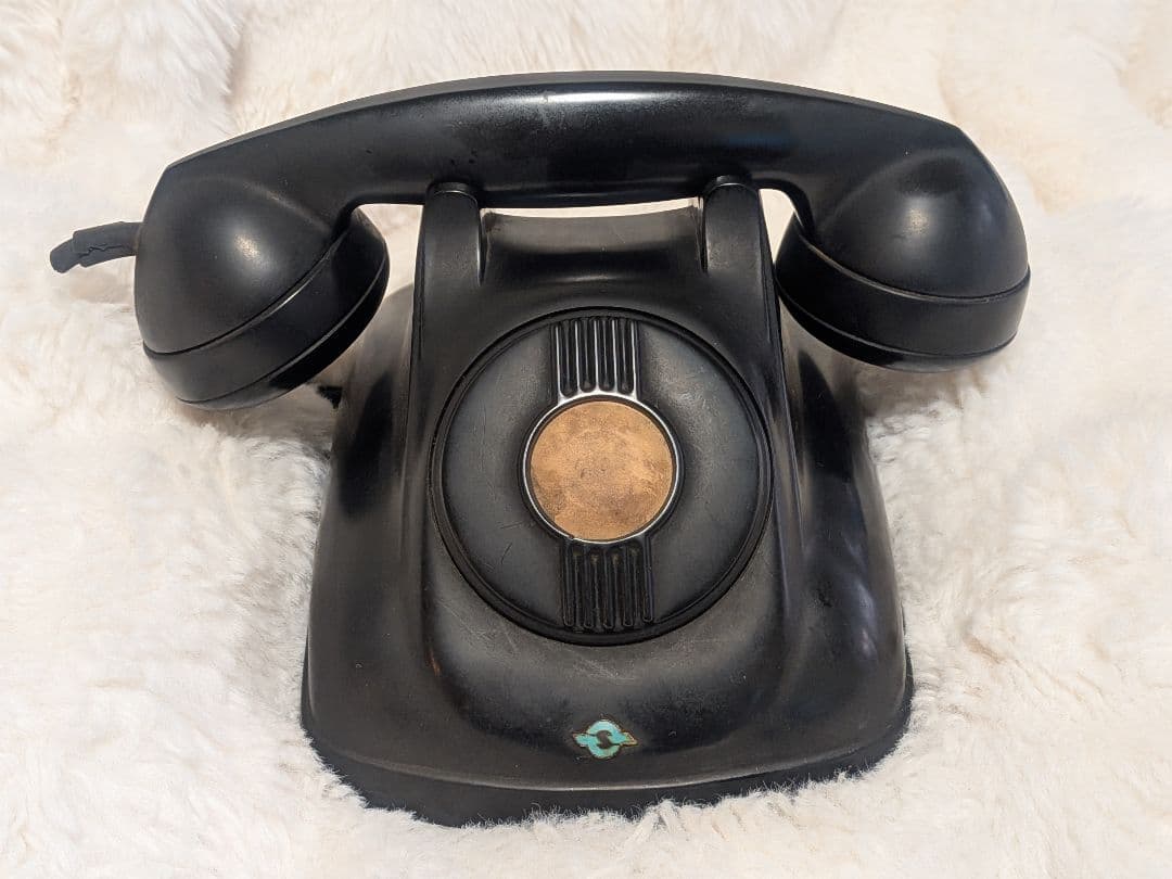 4号C共電式卓上電話機 昭和レトロ 黒電話 アンティーク ダイヤル無し黒