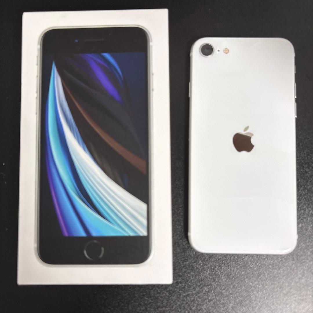 【美品】iPhone SE 第2世代 64GB ホワイト 電池容量85% 箱付 ムスビー｜【動作可＊電池100 %＊美品】SIMフリー iPhone SE第2世代