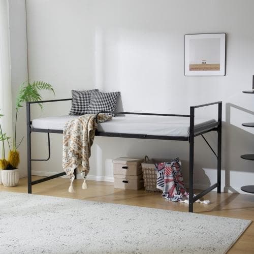 【高さ110cm/ブラック】ロフトベッド パイプベッド シングル ロータイプ Amazon｜ロフトベッド パイプベッド シングル システムベッド ロー