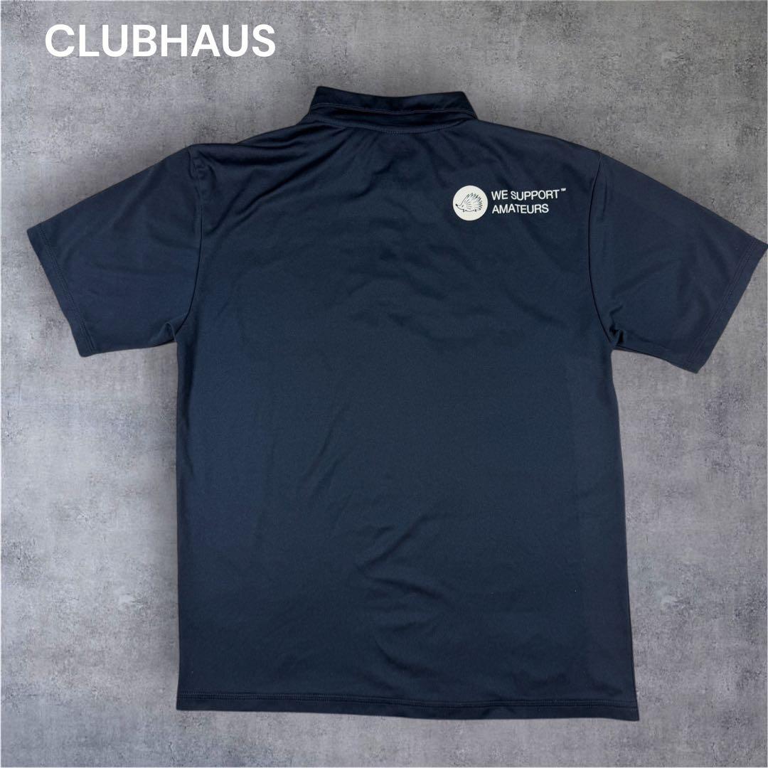 美品 CLUBHAUS クラブハウス ポロシャツ ストレッチ 速乾 ネイビー L