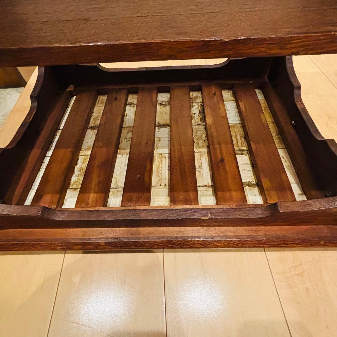 美品 瀬戸焼タイルトップ 戦前アンティークテーブル 大正浪漫 和製家具