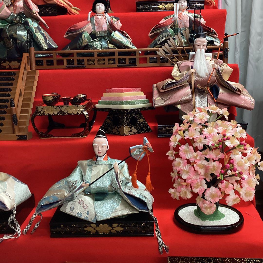 雛人形 七段飾り 西陣織高級金襴 難波 45号 熊倉基安作 中古品 - メルカリ