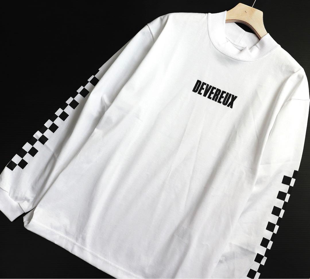 《デヴァローゴルフ》未使用 ロゴアソート チェッカーモックネックシャツ M