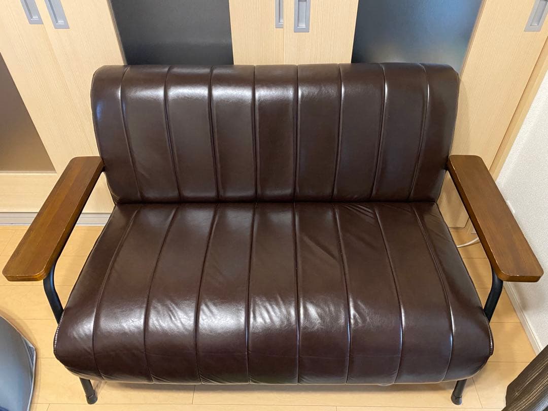 ニトリ　2人掛けソファ　合皮タイプ 傷・汚れに強い 2人掛けソファ 合皮タイプ(PD02-2 Nシールド BE